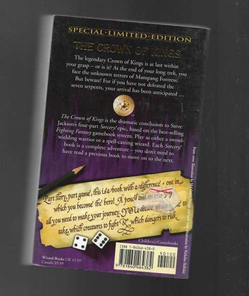STEVE JACKSON- SORCERY- THE CROWN OF KINGS- FANTASY GAMEBOOK