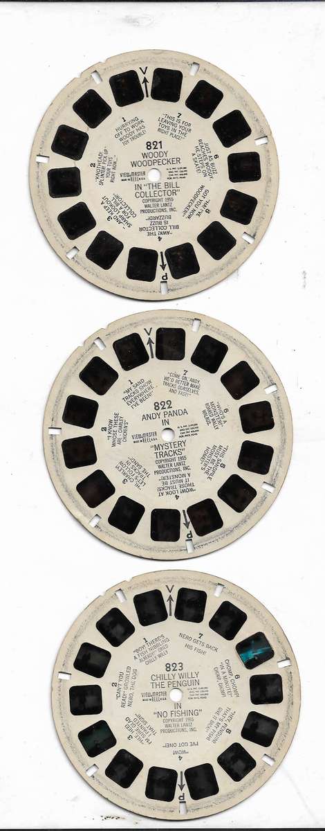 VIEWMASTER REELS- ASSORTED SINGLE: CHILLY WILLY THE PENGUIN: ANDY PANDA: WOODY WOODPECKER