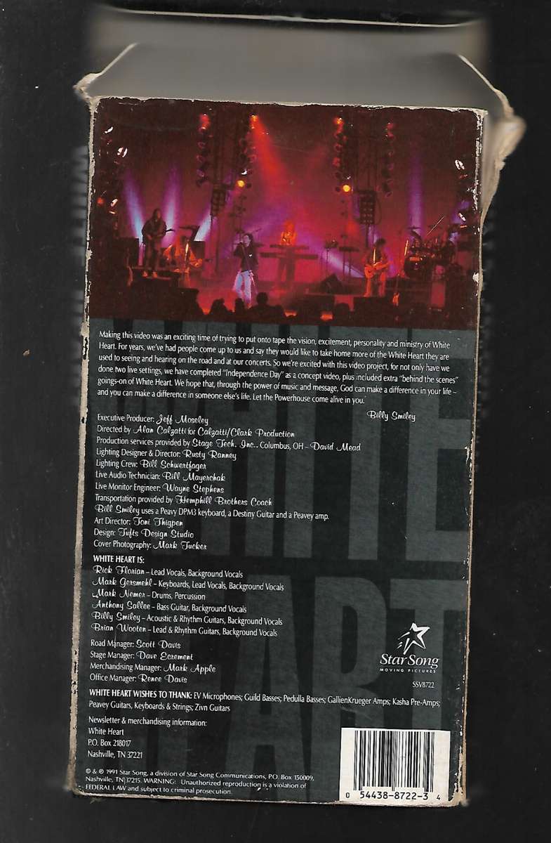 WHITE HEART- LIVE AT THE POWER HOUSE (VHS tAPE)