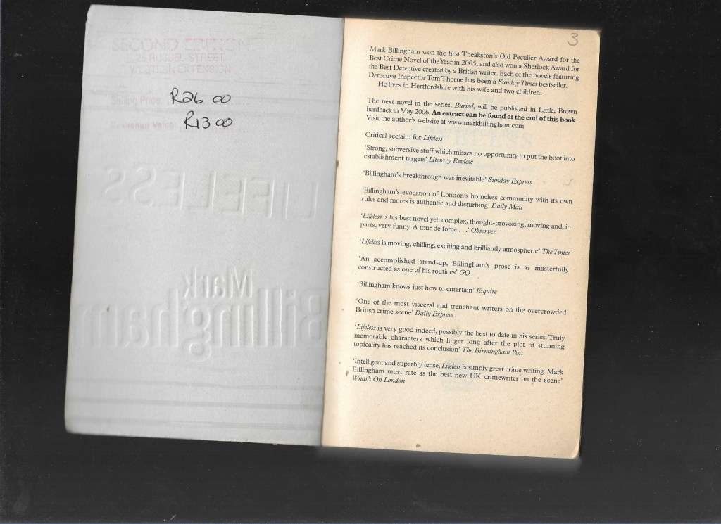 LIFELESS- MARK BILLINGHAM