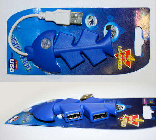 Fish Bone USB 2.0, 4 Port Hub (blue)