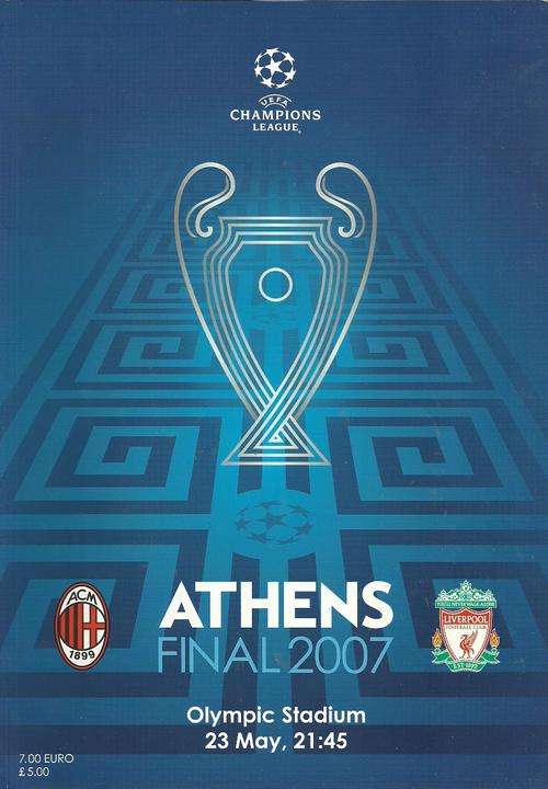 LIVERPOOL v A.C. MILAN 2007 CHAMPIONS LEAGUE FINAL OFFICIAL MATCH PROGRAMME