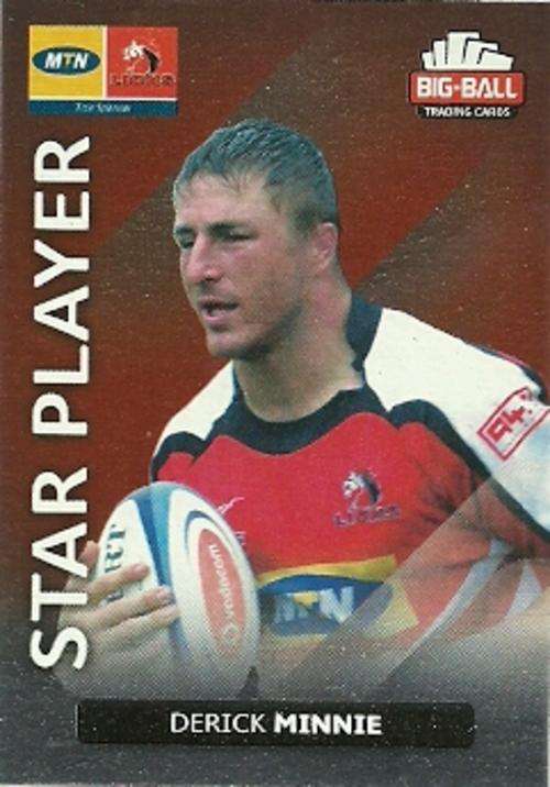 DERICK MINNIE - 2012 BIG BALL RUGBY STAR PLAYER CARD 105