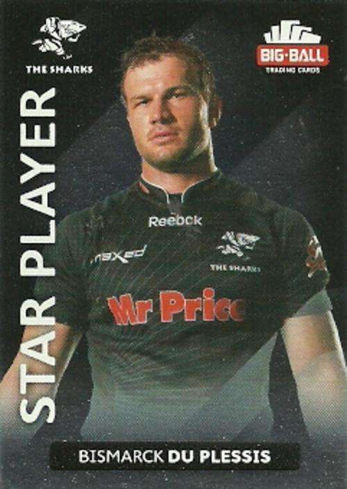 BISMARCK DU PLESSIS - 2012 BIG BALL RUGBY STAR PLAYER CARD 203