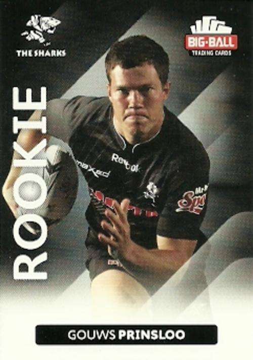 GOUWS PRINSLOO - 2012 BIG BALL RUGBY ROOKIE CARD 218