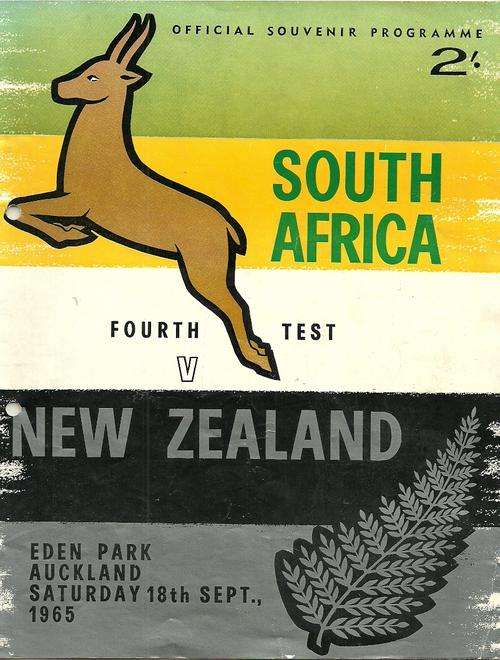 New Zealand v South Africa 1965 4th Test Programme (  Very Rare )