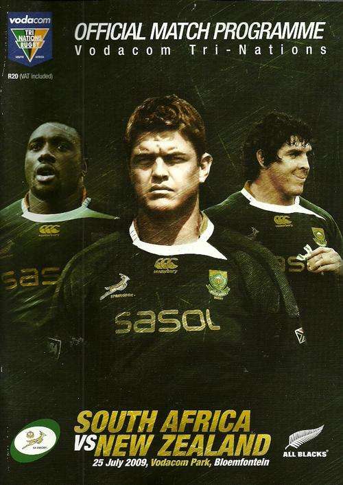 South Africa v New Zealand 2009 Tri Nation Match Programme