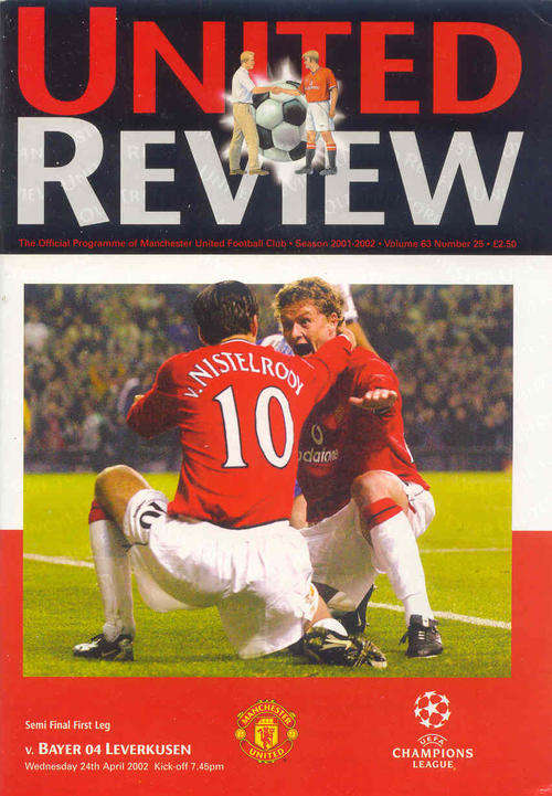 Manchester United v Bayer Leverkusen 2001/02 Champions League Semi Final 1st Leg Match Programme