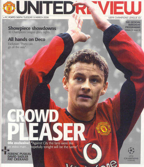 Manchester United v Porto 2003/04 Champions League Rnd of 16 2nd Leg Match Programme