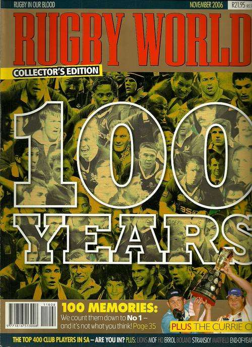 Rugby World South Africa Magazine November 2006 - Collector's Edition