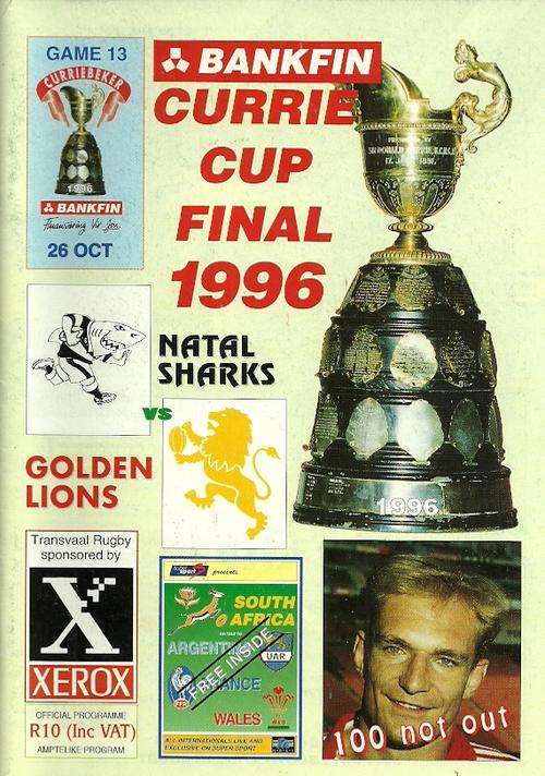 Natal Sharks v Lions 1996 Currie Cup Final Match Programme
