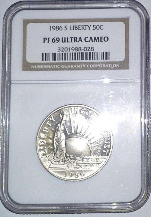 1986-S Statue of Liberty Centennial Silver Clad Half Dollar NGC Proof-69 Ultra Cameo