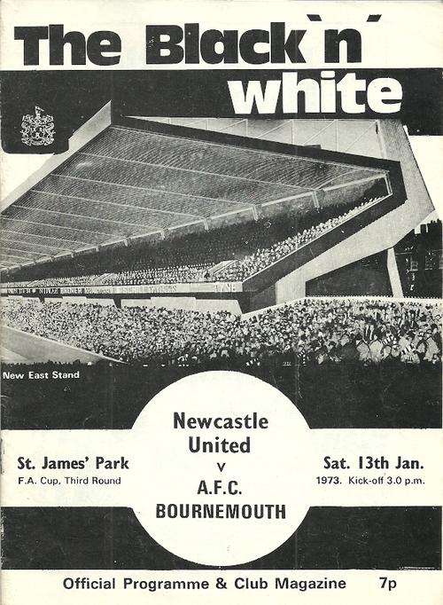 Newcastle United v Bournemouth 1973 FA Cup 3rd Rnd Match Programme