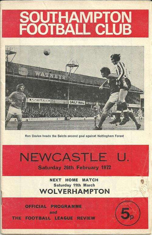 Southampton v Newcastle United 1972/73 League Divison 1 Match Programme