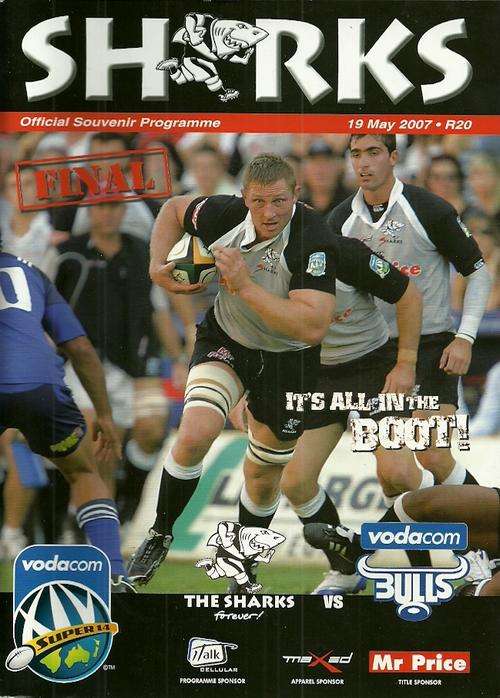 Sharks v Bulls 2007 Super 14 Final Match Programme