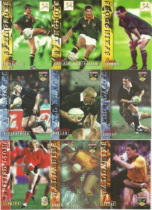 9 International Players Rugby Cards from the 1997 Panini Collection
