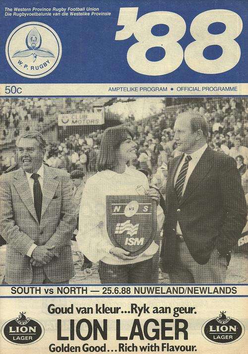 South v North 1988 Match Programme