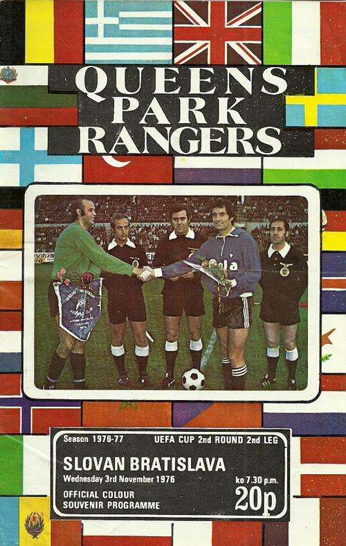 QPR v Slovan Bratislava ( CZE ) 1976/77 UEFA Cup 2nd Rnd, 2nd Leg Match Programme