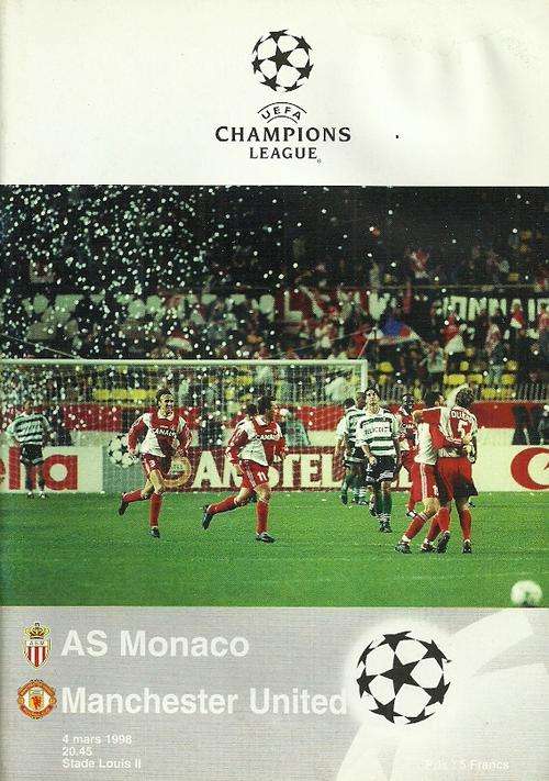 AS Monaco v Manchester United 1997/98 UEFA Champions League 1/4 Final, 1st Leg Match Programme