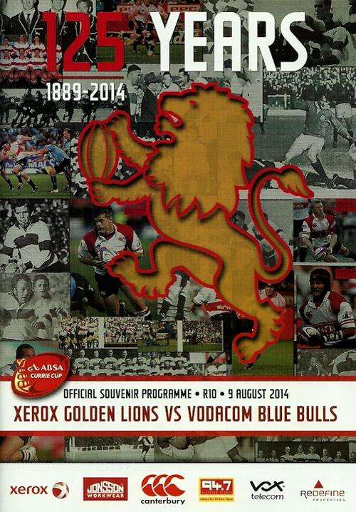 Lions v Blue Bulls 2014 Currie Cup  Match Programme - 125th Anniversary Edition