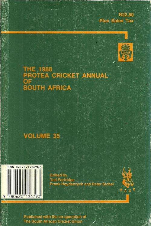 The 1988 Protea Cricket Annual Of South Africa - Vol 35