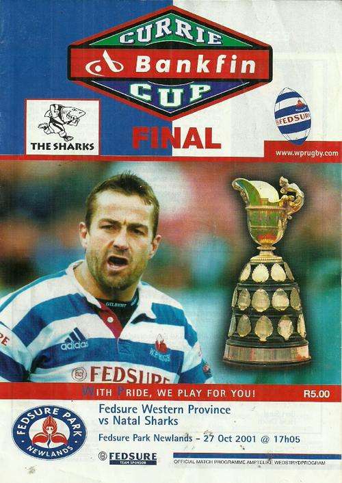 Western Province v Sharks 2001 Currie Cup Final Match Programme