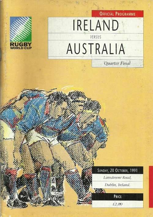 Ireland v Australia 1991 Rugby World Cup Quarter Final Match Programme