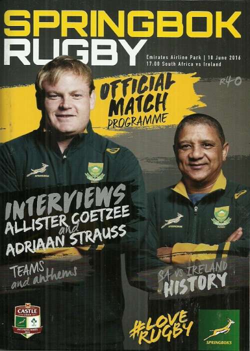 South Africa v Ireland 2016 2nd Test Match Programme