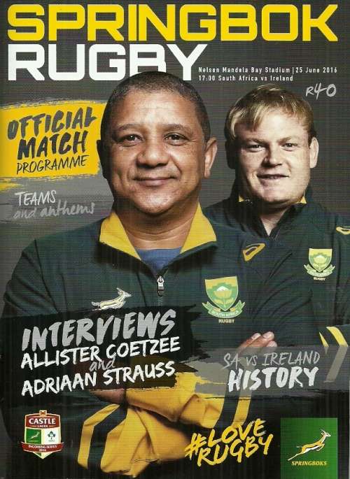 South Africa v Ireland 2016 3rd Test Match Programme