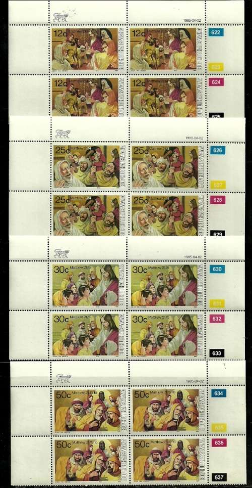 Bophuthatswana - 1985 Easter ( 5th Series ) Full Set of Control Blocks of 4 MNH