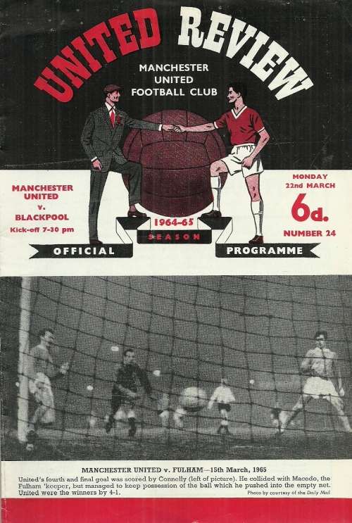 Manchester United v Blackpool 1964/65 Div. 1 Match Programme