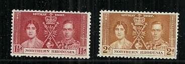 Northern Rhodesia - 1937 Coronation Part Set MH