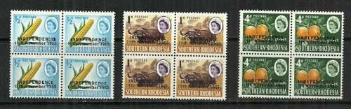 Rhodesia - 1966 Definitive Stamps Issued for Southern Rhodesia Overprinted 1/2d, 1d & 4d MNH