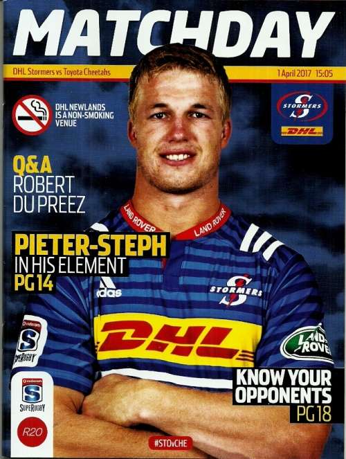 Stormers v Cheetahs 2017 SupeRugby Match Programme