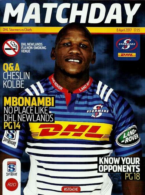 Stormers v Chiefs 2017 SupeRugby Match Programme