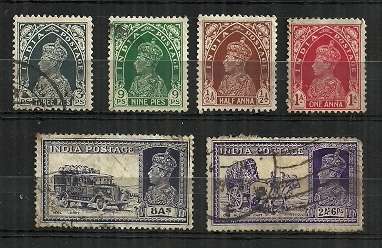 India - 1937 Collection of Stamps Fine Used