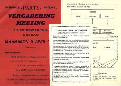 South African National Party -  3 x1980s Hand Adverts