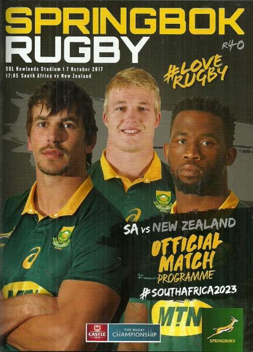 South Africa v New Zealand 2017 Rugby Championship Match Programme