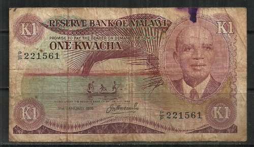 Malawi - 1976 1 Kwacha Fair Used