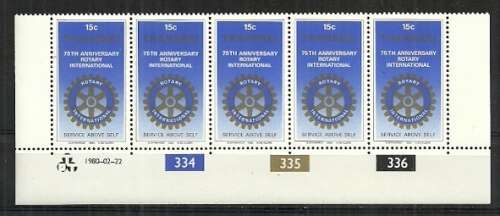 Transkei - 1980 Anniversary of Rotary International Control Strip MNH