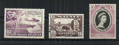 Kelantan ( Malaya ) - Collection of 3 Stamps VFU and VFM