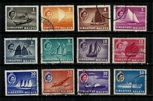 Singapore Malaya - 1955 Difinitive Stamps Fine Used