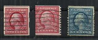 USA - 1909 Scott # 344, 353 Coil, 355 Coil Used