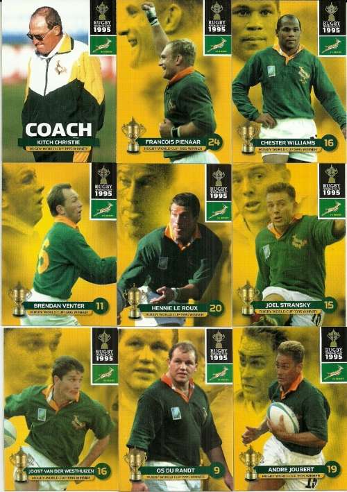 2011 Big Ball Rugby World Cup - Collection of 9 1995 World Cup Cards