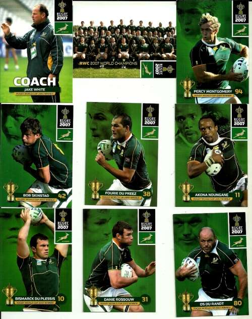 2011 Big Ball Rugby World Cup - Collection of 9 2007 World Cup Cards