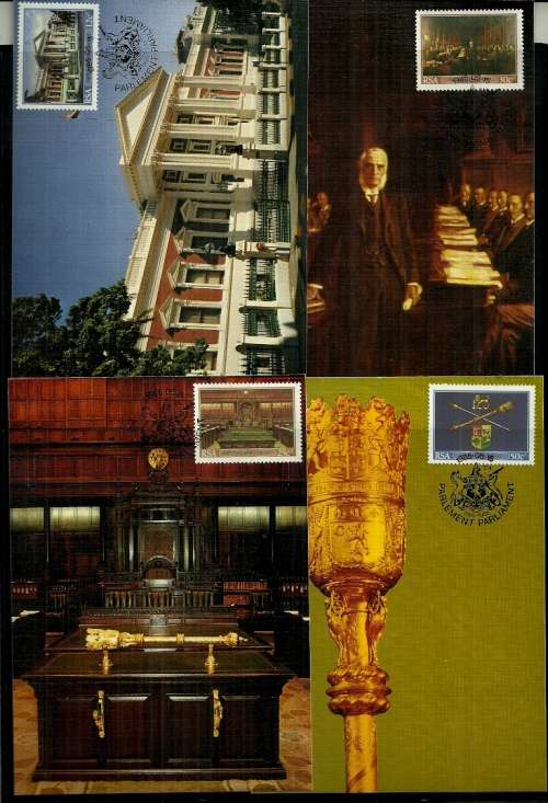 South Africa - 1985 Inauguration of Parliamentary Buildings 100 Years ago Full Set of 4 Maximum Card