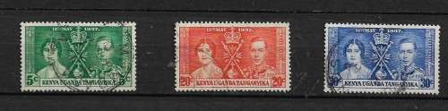 Kenya, Uganda & Tanganyika - 1937 Coronation Stamps Fine Used