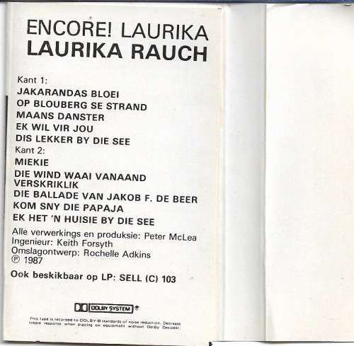 Laurika Rauch - Encore! Laurika Cassette Tape
