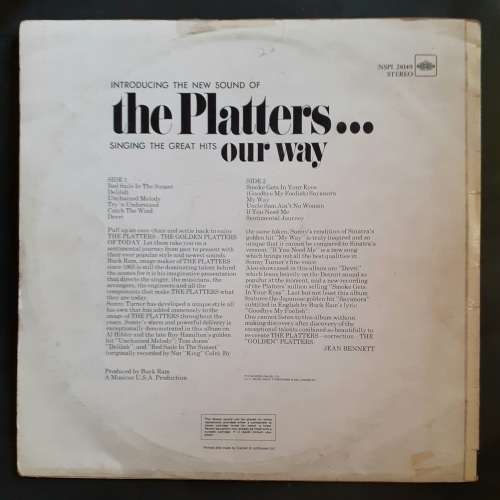 The Platters - Singing The Great Hits Our Way LP Vinyl Record - UK Pressing