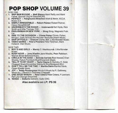 Pop Shop Vol.39 Cassette Tape